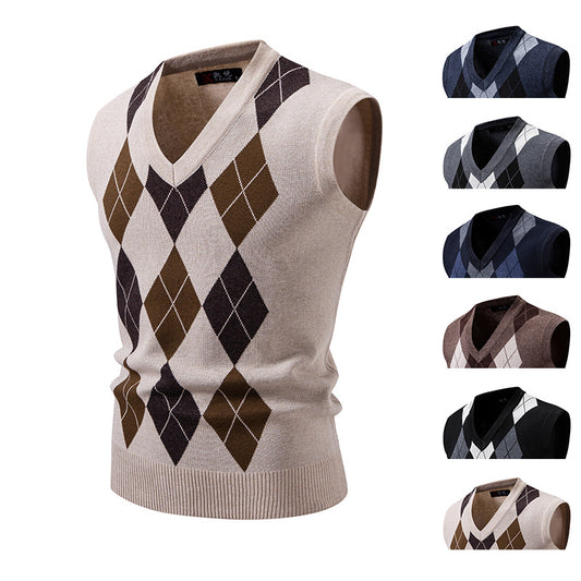Suéter Pullover Cuadros Casual para Hombre