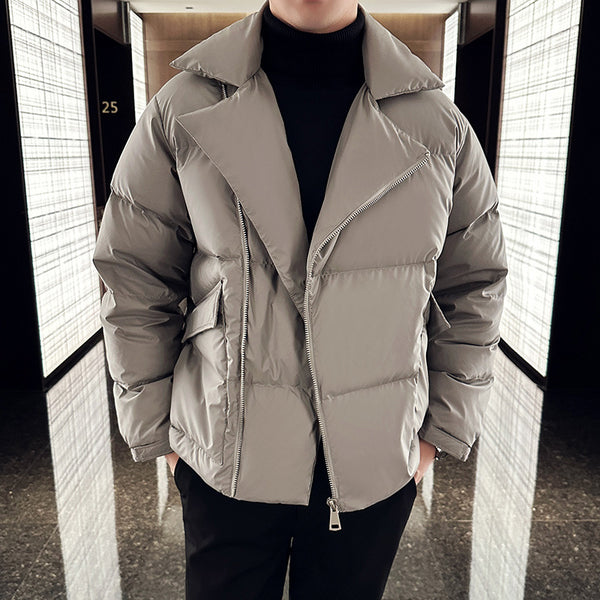 Chaqueta Acolchada de Plumas para Hombre con Cuello Clásico