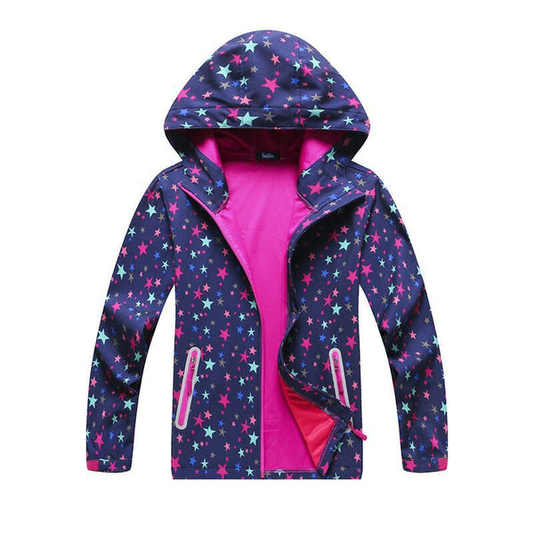 Chamarra Hoodie con Cierre para Niña - Diseño Estampado Resistente al Agua