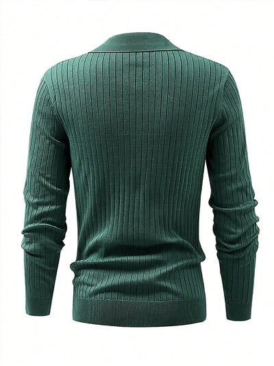 Polo Texturizado Slim Fit de Manga Larga para Hombre - Cómodo y Elegante - Image 15
