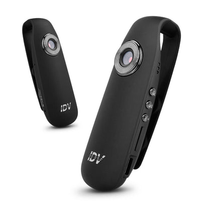 Two black clip-on outdoor camera recorders with a silver lens ring and side controls on a white background. - Image 10