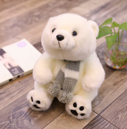 Peluche Adorable Oso Polar con Bufanda - Muñeco Ragdoll para Niños - Image 4