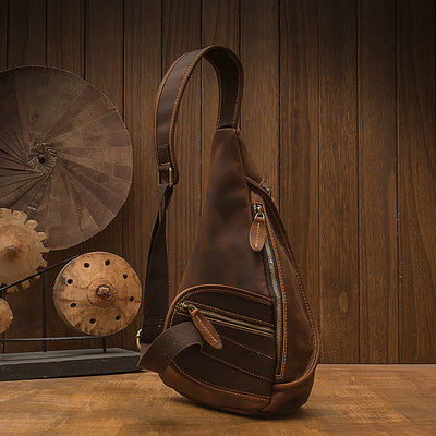 Bolsa de Pecho de Cuero Genuino para Hombre - Estilo Europeo - Image 9