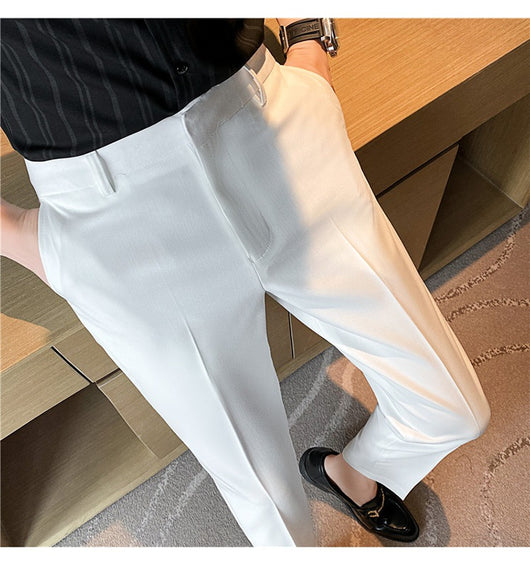 Pantalones de Traje Casual Primavera-Verano con Drapeado y Stretch Cómodo - Image 29