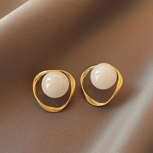 Aretes de Plata S925 con Perla y Cierre de Aguja para Mujer - Image 3