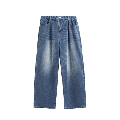Pantalones Vaqueros Rectos Talla Alta para Hombre - Corte Ancho Lavado - Image 6