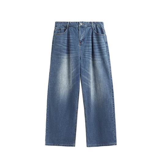 Pantalones Vaqueros Rectos Talla Alta para Hombre - Corte Ancho Lavado - Image 6