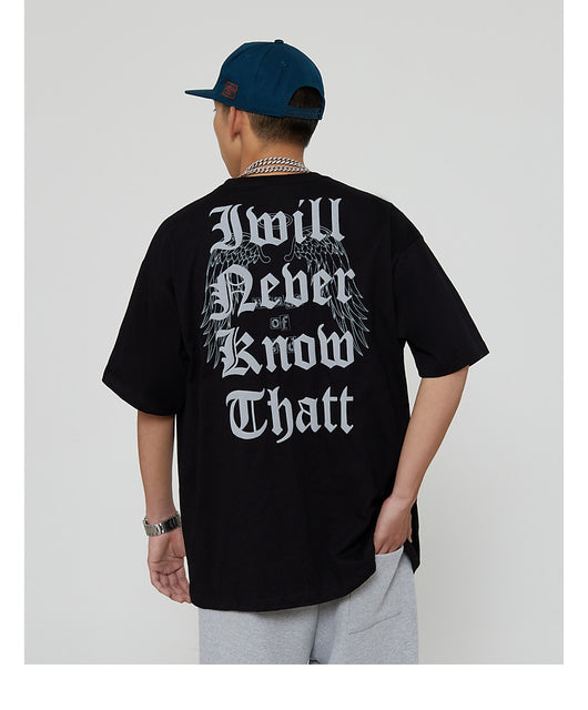 Camiseta Estampada con Letras Estilo Urbano Americano para Hombre - Image 18