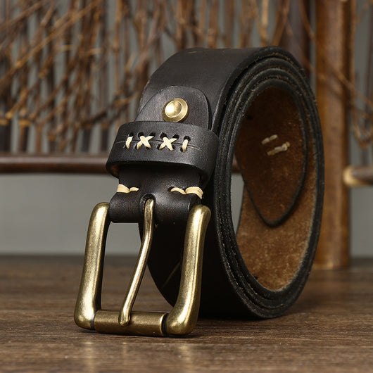 Cinturón Vaquero de Cuero Vintage Delavado con Hebilla de Pasador - Image 8
