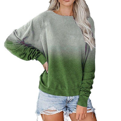 Sudadera Holgada de Manga Larga con Degradado de Color