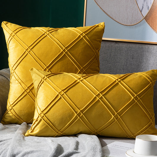 Funda de Almohada Cuadrille Terciopelo Suave para Sofá y Cama - Image 11