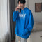 Sudadera Holgada Estampada con Capucha para Hombre