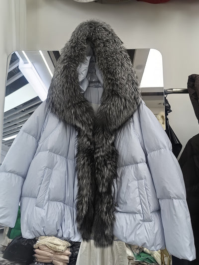 Chaqueta de Plumón con Cuello de Piel de Zorro para Mujer - Image 13