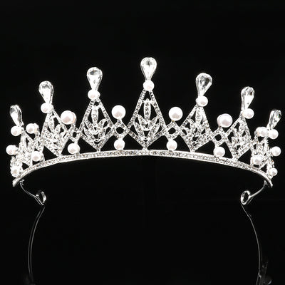Corona de Perlas Imitación Atmosférica Novia Princesa Boda - Image 11