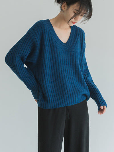 Suéter Suelto Acolchado Cuello V para Mujer - Image 4