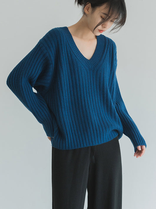 Suéter Suelto Acolchado Cuello V para Mujer - Image 4