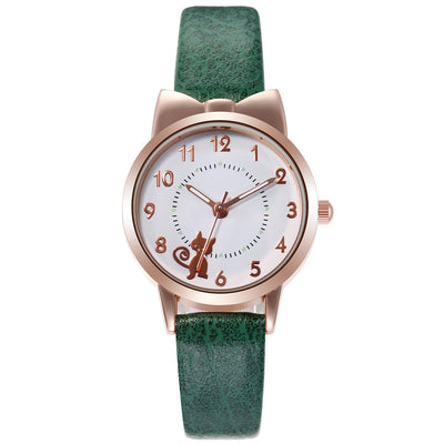 Reloj de Gato Kawaii Luminoso para Estudiantes - Diseño Viral con Correa de Malla - Image 3