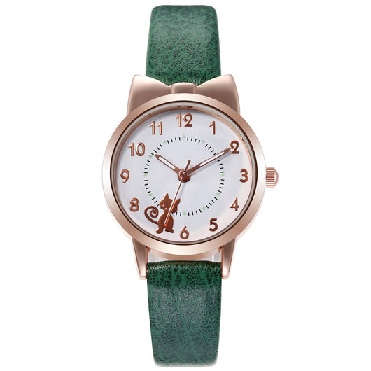 Reloj de Gato Kawaii Luminoso para Estudiantes - Diseño Viral con Correa de Malla - Image 3