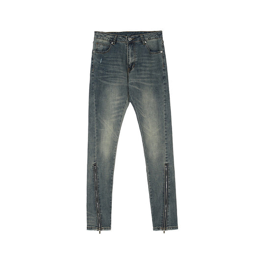 Pantalones Slim Fit Rotos con Cierre - Diseño Urbano Moderno