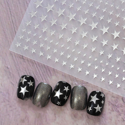 Stickers de Uñas Mariposa Rosa con Relieve Blanco y Negro - Image 35