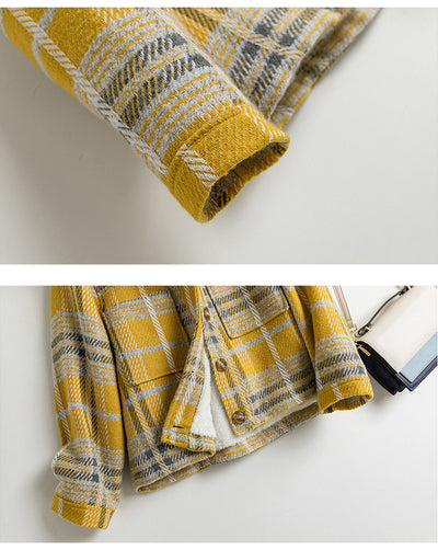 Chaqueta Tweed y Terciopelo a Cuadros para Mujer - Elegancia Sofisticada - Image 17