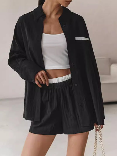 Blusa Manga Larga Bicolor con Costuras de Diseño para Mujer - Image 2