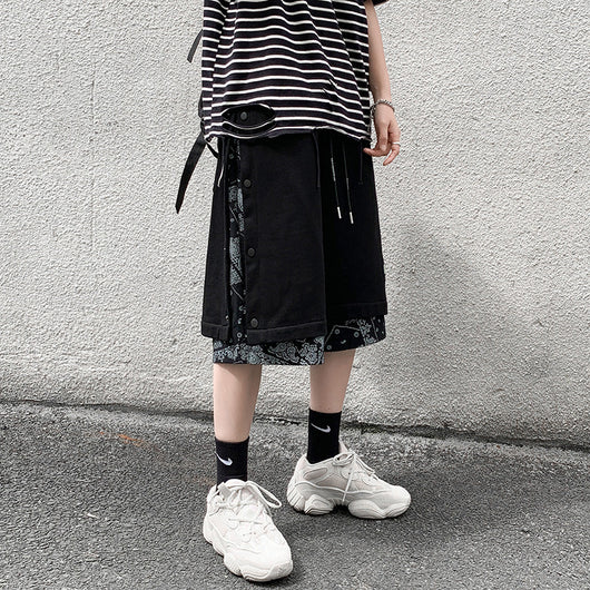 Shorts Hip Hop Estilo Hong Kong con Bordado de Flor de Anacardo - Image 13