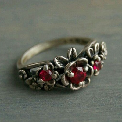 Anillo Retro de Zirconia Roja para Mujer - Image 5