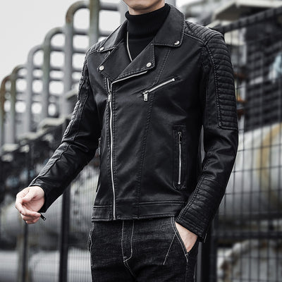 Chaqueta de Cuero para Motociclista - Primavera y Otoño - Image 4