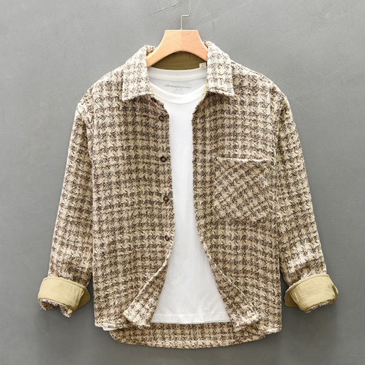 Camisa Casual Retro de Manga Larga para Hombre