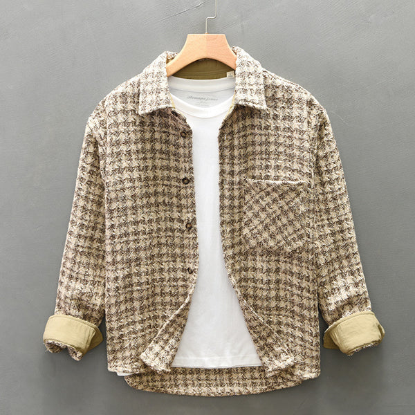 Camisa Casual Retro de Manga Larga para Hombre