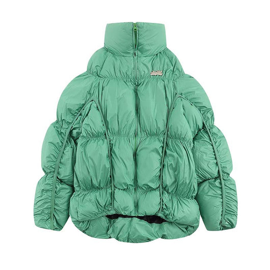 Chamarra Acolchada Tide con Cuello Alto - Diseño Asimétrico Frente Corto y Espalda Larga - Image 19