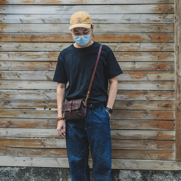 Bolso Mensajero de Cuero Vintage con Correa al Hombro