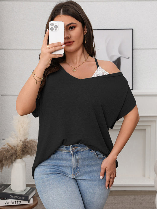 Blusa Holgada de Hombro Caído con Mangas Murciélago - Image 30
