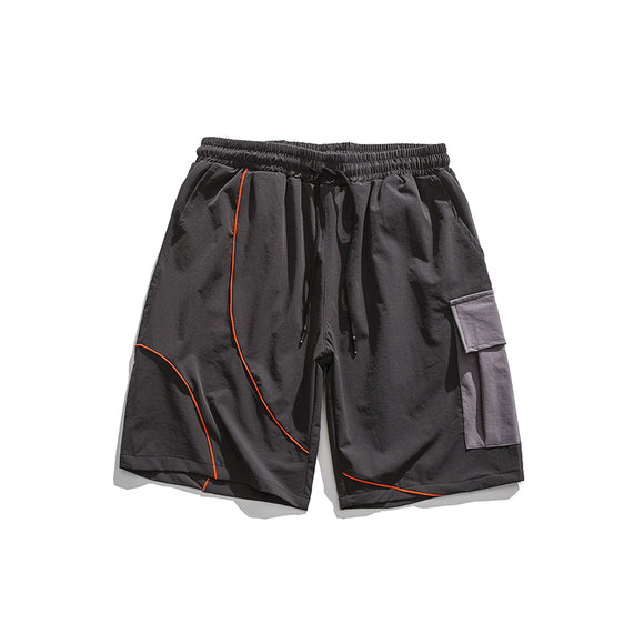 Pantalones Cortos Overol a Rayas Contrastadas - Diseño Suelto y Casual
