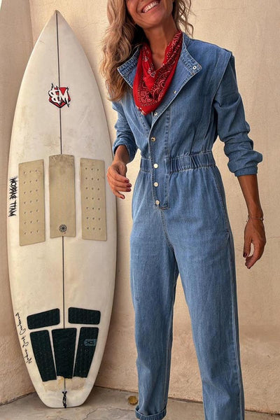 Jumpsuit Casual Mujer con Bolsillos - Diseño Street Lavado - Image 17