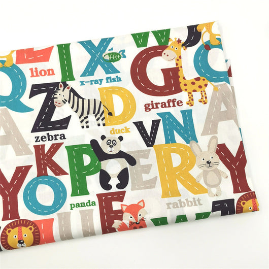 Tela de Algodón Puro para Ropa de Cama Infantil con Diseño de Animales del Abecedario - Image 12