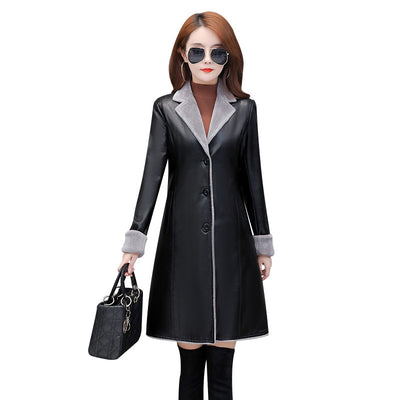 Abrigo Trench Coat de Cuero PU Premium con Forro Velvet - Image 9