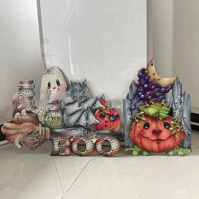 Decoración de Calabaza de Madera para Halloween y Navidad - Image 7