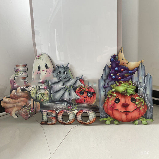 Decoración de Calabaza de Madera para Halloween y Navidad - Image 7