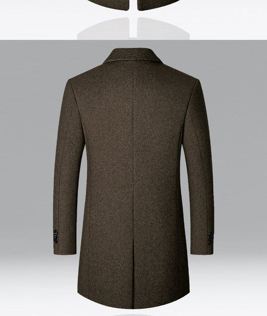 Abrigo de Lana Casual de Largo Medio para Hombre Maduro - Image 11