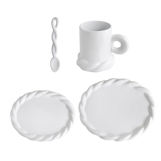 Plato de Cena Cerámica Minimalista - Diseño Clásico Blanco - Image 14