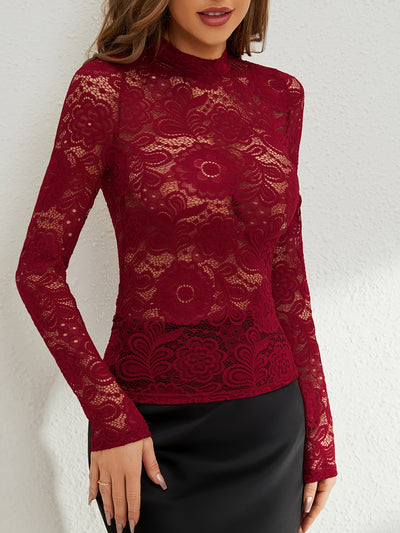 Blusa de Encaje Manga Larga Reductora Versátil - Image 8