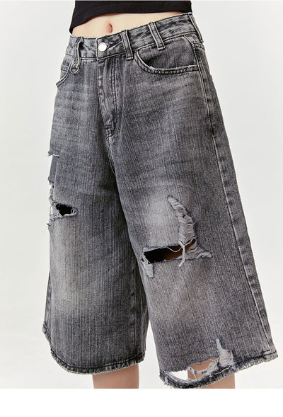 Pantalones Cortos Punk Rock Retro Americano Destructurados - Image 15