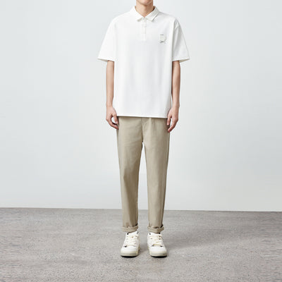 Polo Manga Corta Textura Waffle Oversize para Hombre 240g - Image 4