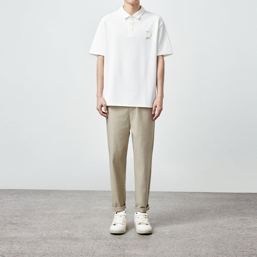 Polo Manga Corta Textura Waffle Oversize para Hombre 240g - Image 4