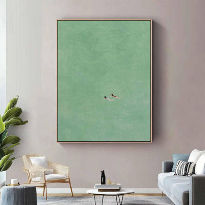 Cuadro Óleo Pintado a Mano - Paisaje Marino Océano Verde para Decoración del Hogar - Image 11