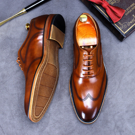 Zapatos de Cuero Británicos Retro con Forro de Ante - Elegancia Clásica para Negocios - Image 9