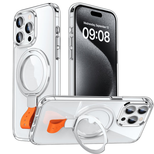 Funda Magnética Transparente con Anillo Giratorio y Soporte Ajustable - Image 6