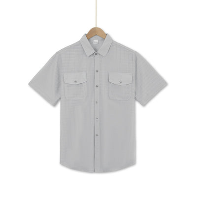 Camisa Suelta de Solapa Lisa para Hombre - Estilo Casual Festivo - Image 22